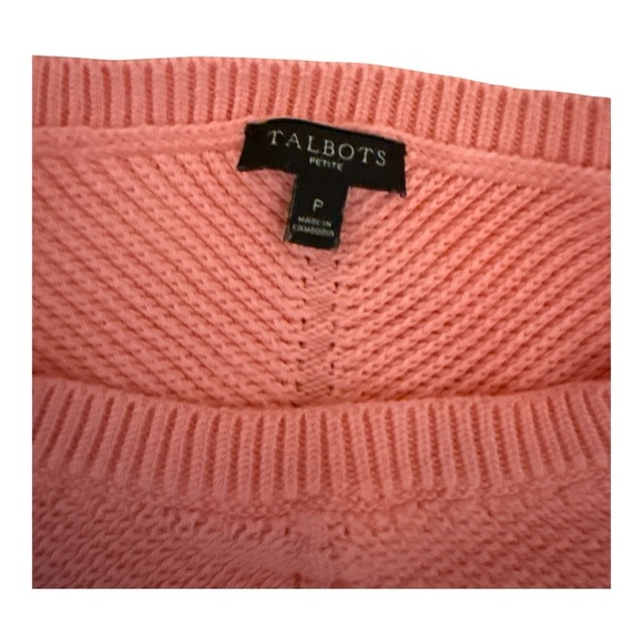 Talbots Pink Coral Long Sleeve Sweater Petite - Picture 3 of 3